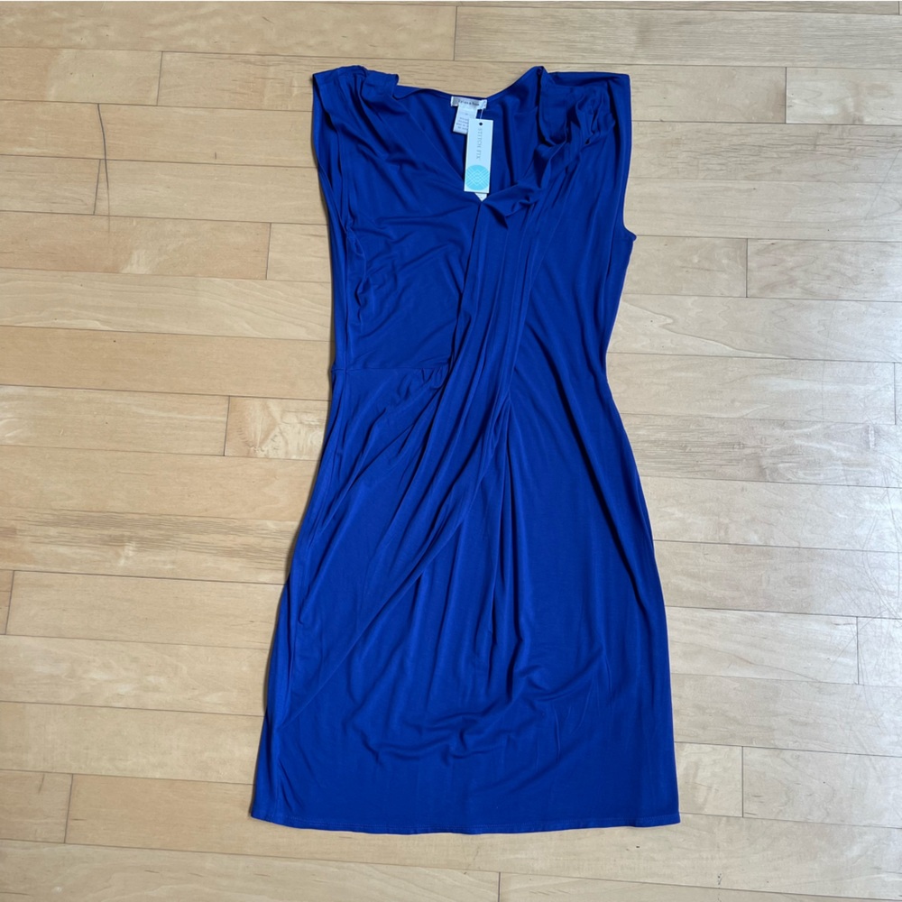 Stretchy Draped Dress - Royal Blue - Size MEDIUM